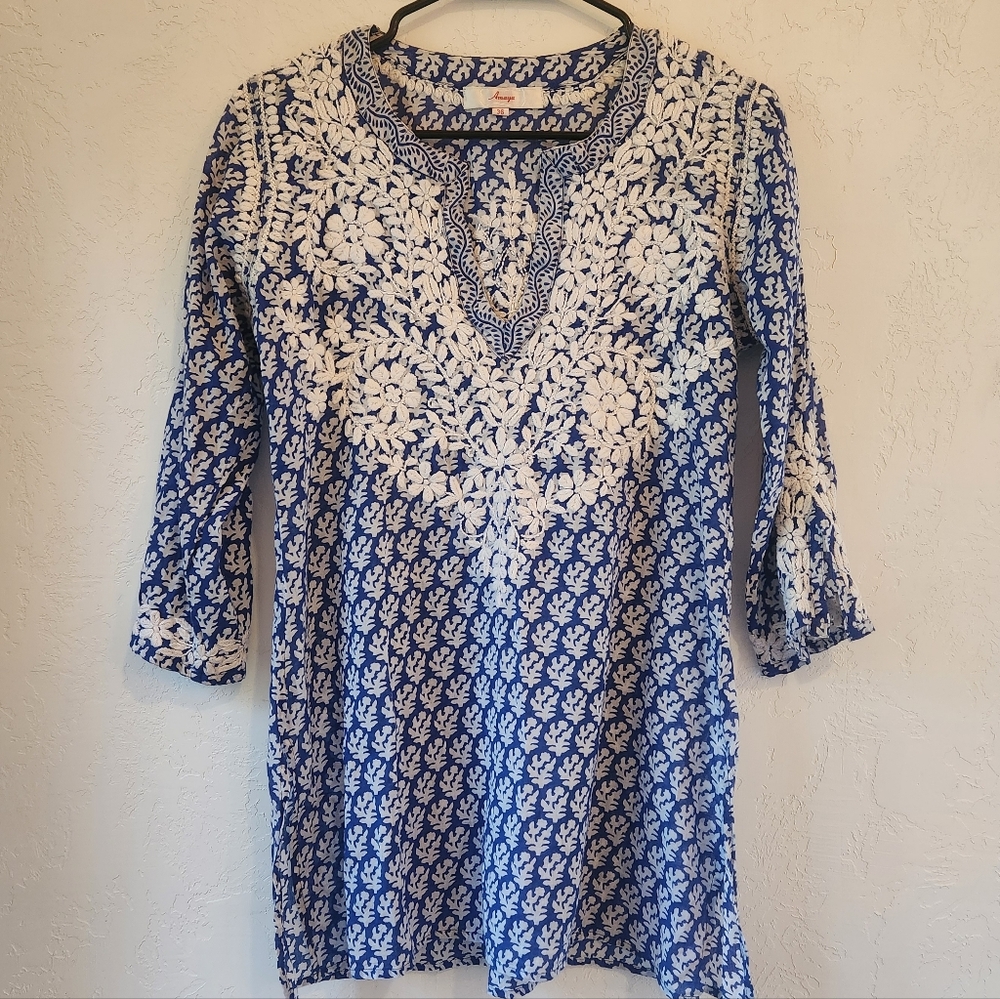 Amaya Embroidered Tunic Blouse